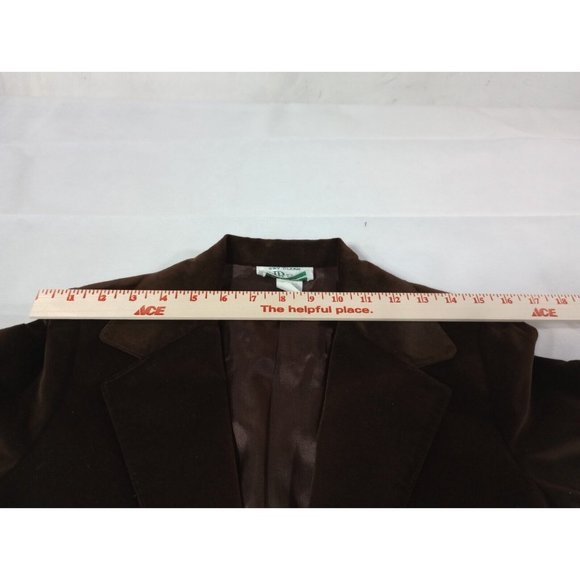 Vintage 70s Sears JR Bazaar Women's Cotton Blazer Jacket JR Size 9 Velvet Feel - Picture 8 of 10